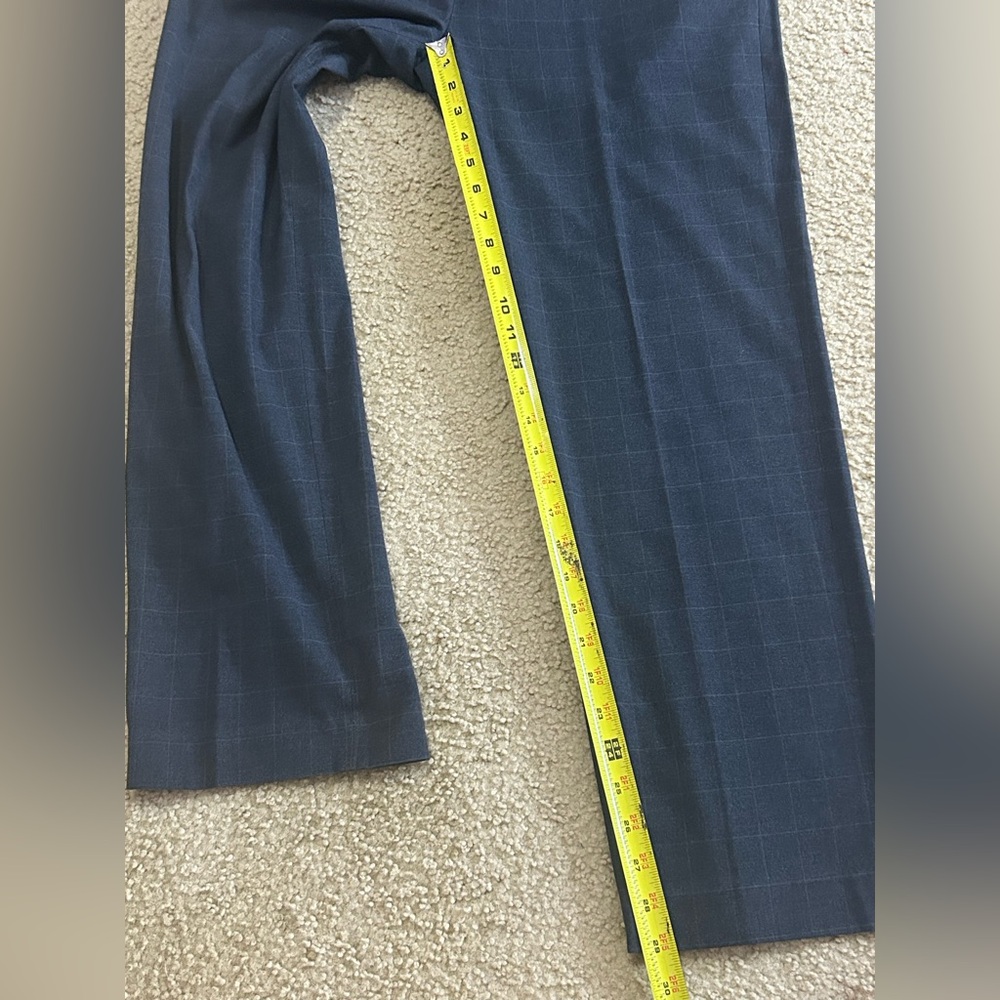 Ralph Ralph Lauren Dress Pants Men 36x30 (36x29) Window Pane Plaid Stretch Gray - Picture 5 of 8
